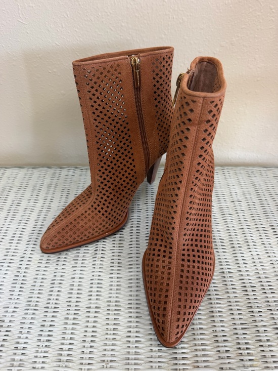 Vince Camuto Shoes - NWOB Vince Camuto Pointed Toe Laser-Cut Mid-Calf Boot in Rust